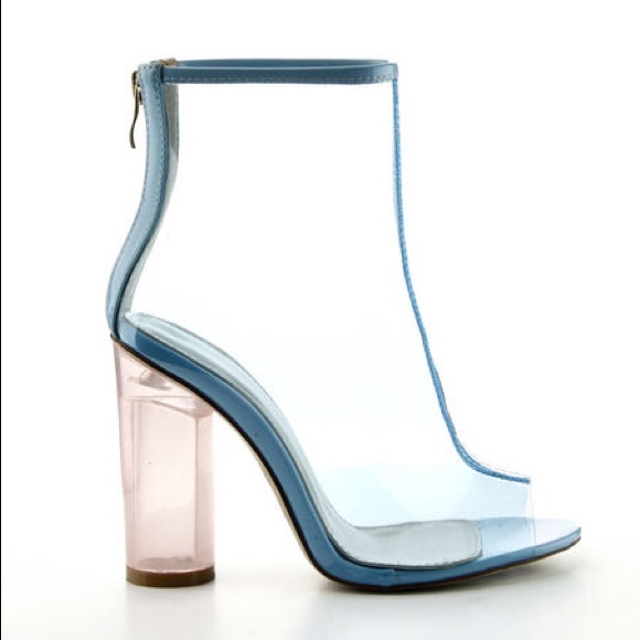 clear and blue heels